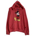 【中古】【古着】 Disney キャラクタースウェット パーカー レディース M グレー ディズニー ミッキー プルオーバー 古着卸 アメリカ仕入 a701-6263