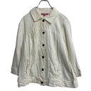 【中古】【古着】 woman within リネン レーヨン混紡 七分袖 ジャケット レディース XL~ オフホワイト 古着卸 アメリカ仕入 a701-6280