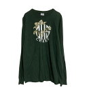 【中古】【古着】 GILDAN 長袖 プリントTシャツ レディース M モスグリーン ギルダン リボン ロンT ロングTシャツ 古着卸 アメリカ仕入 a701-6293