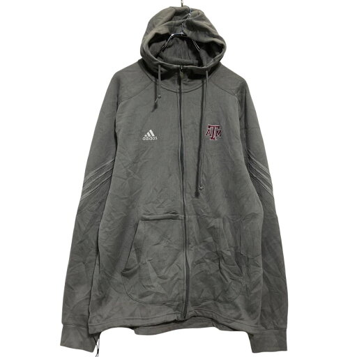【中古】【古着】 adidas ジップアップ ジャージ パーカー L グレー アディダス 刺繍ロゴ 袖ライン 古着卸 アメリカ仕入 a701-6353 【中古】【古着】 adidas ジップアップ ジャージ パーカー L グレー アディダス 刺繍ロゴ 袖ライン 古着卸 アメリカ仕入 a701-6353