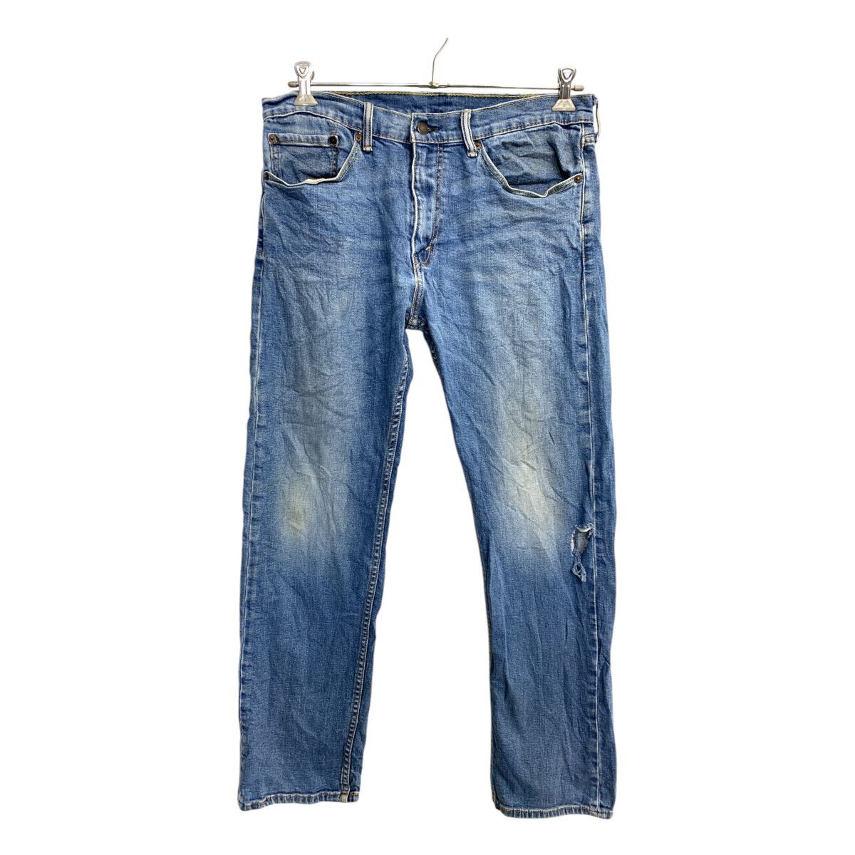 Rakuten - 【中古】【古着】 Levi's 505 デニムパンツ W34 リーバイス レギュラーフィット ブルー 古着卸 アメリカ仕入 2501-946