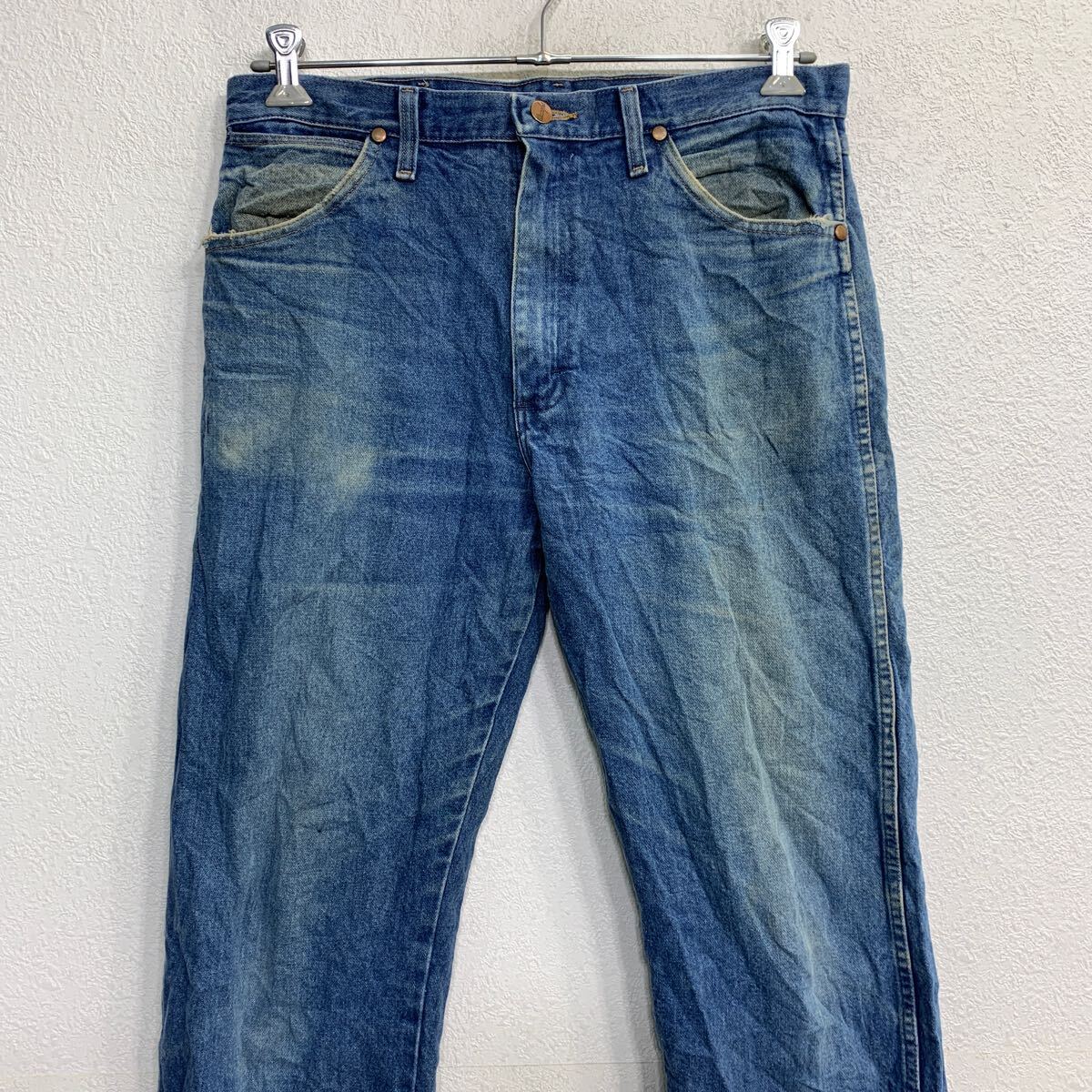 【中古】【古着】 Wrangler カウボーイ ロングパンツ W33 ラングラー ブルー コットン メキシコ製 古着卸 アメリカ仕入 2501-949