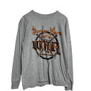 【中古】【古着】 Hanes 長袖 プリントTシャツ キッズ L 150〜 グレー ヘインズ バックプリント ロンT ロングTシャツ 古着卸 アメリカ仕入 a7...