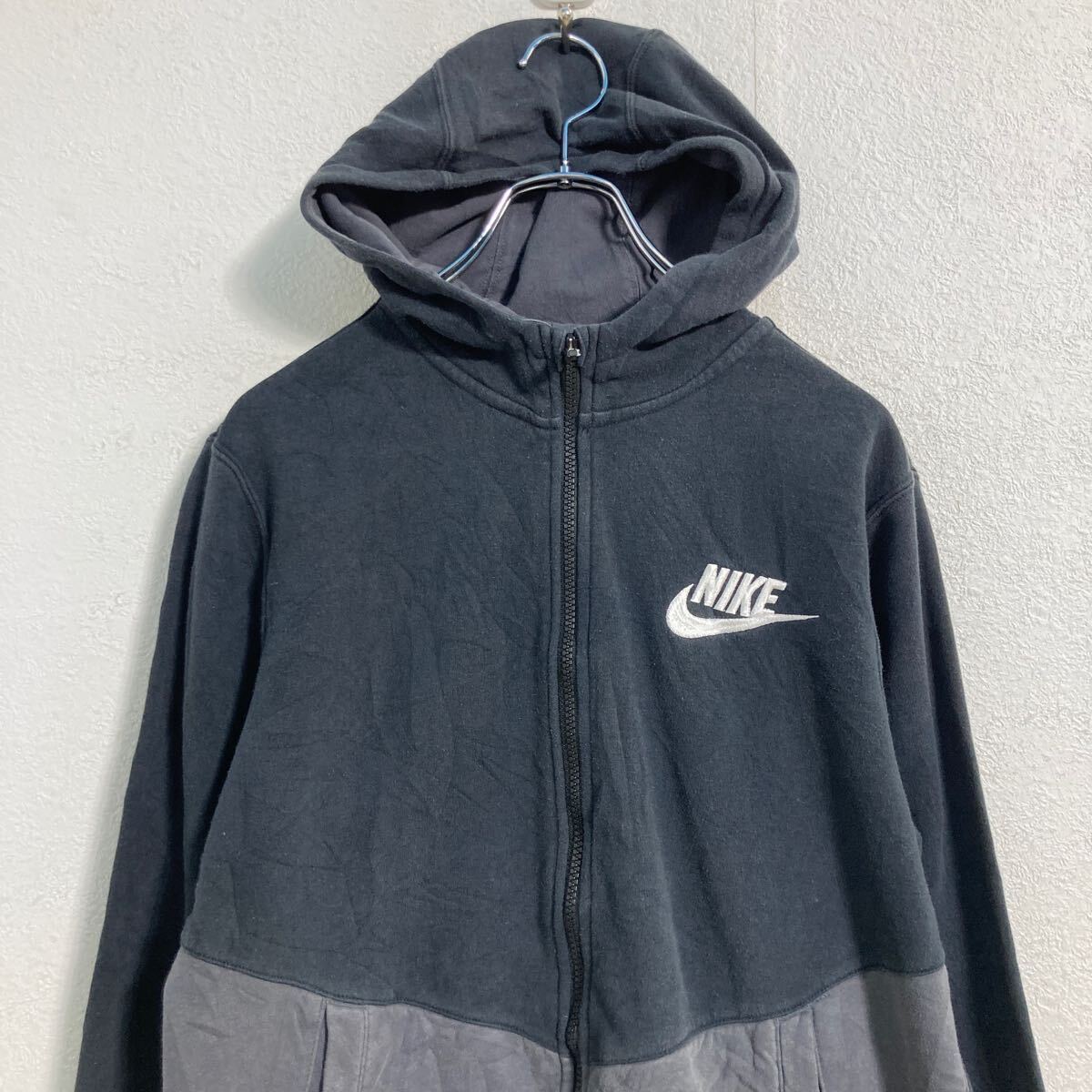 【中古】【古着】 NIKE ロゴスウェット パーカー キッズ XL 160〜 ブラック ナイキ...