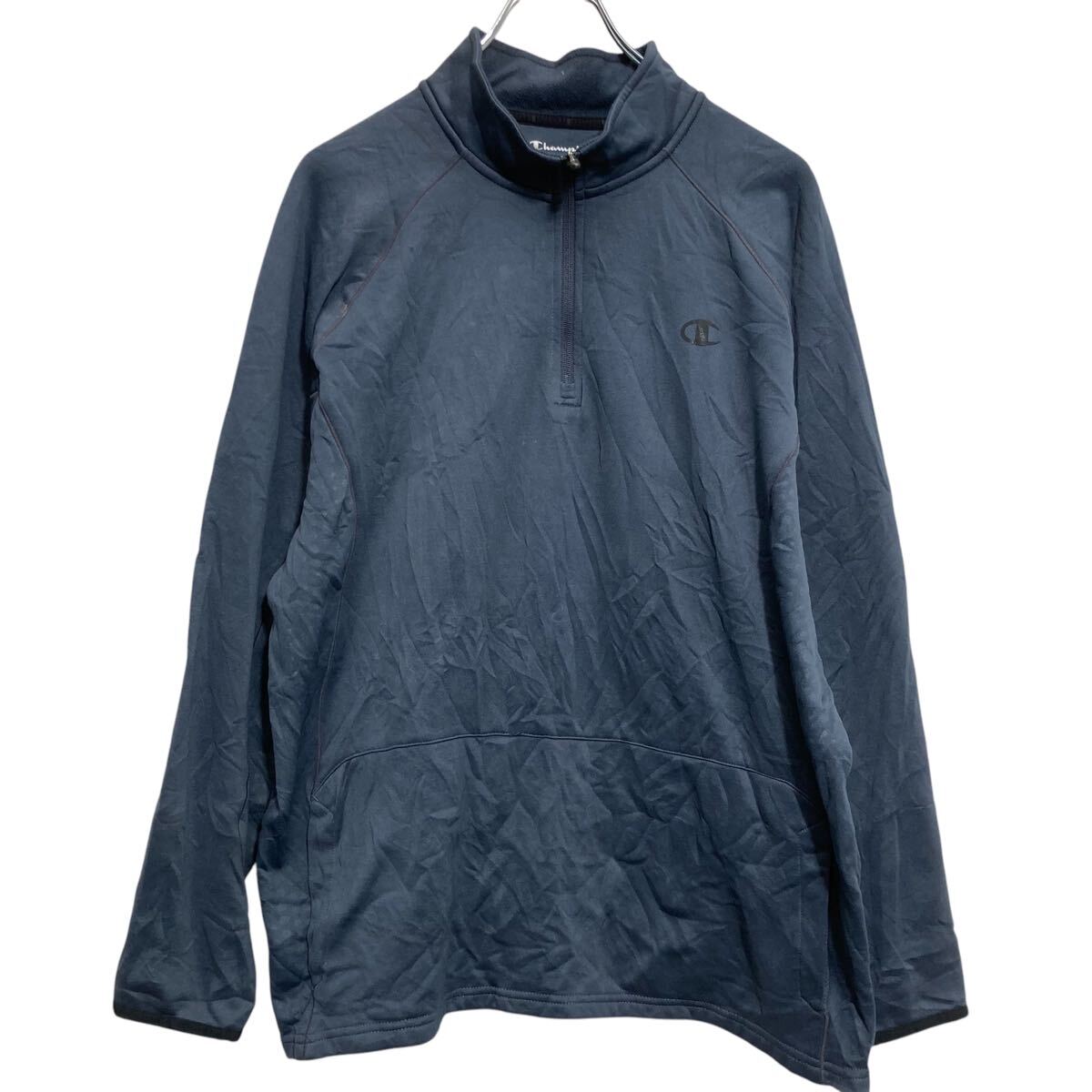 【中古】【古着】 Champion ハーフジップ ジャージ シャツ L グレー チャンピオン コールドギア スポーツウェア 古着卸 アメリカ仕入 a701-6498