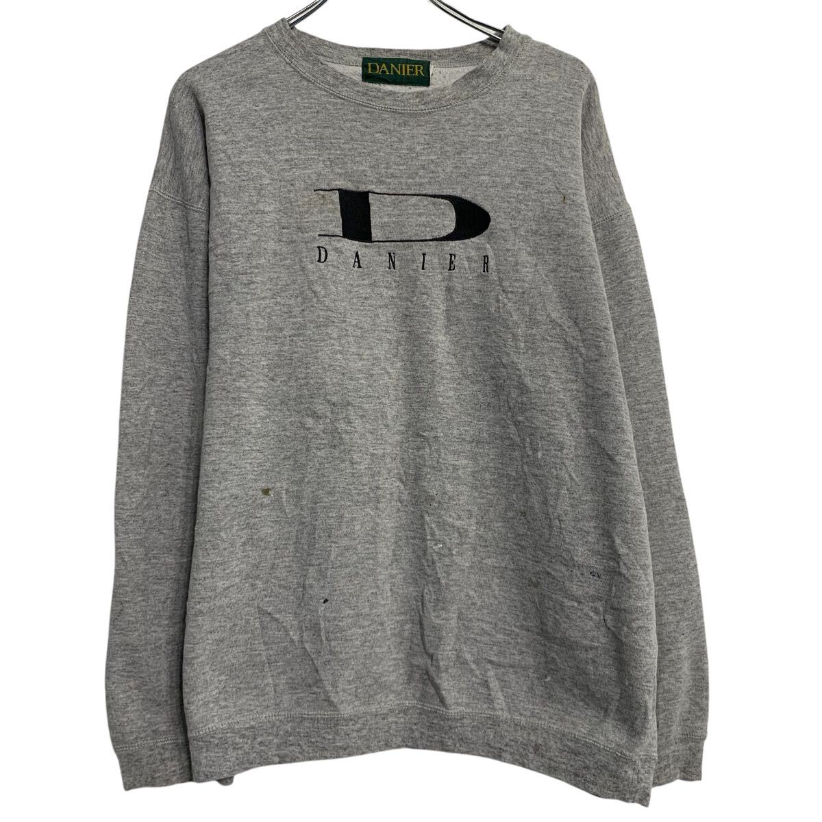 【中古】【古着】 ロゴスウェット トレーナー XL グレー ブラック プルオーバー ビッグサイズ 裏起毛 古着卸 アメリカ仕入 a701-6538