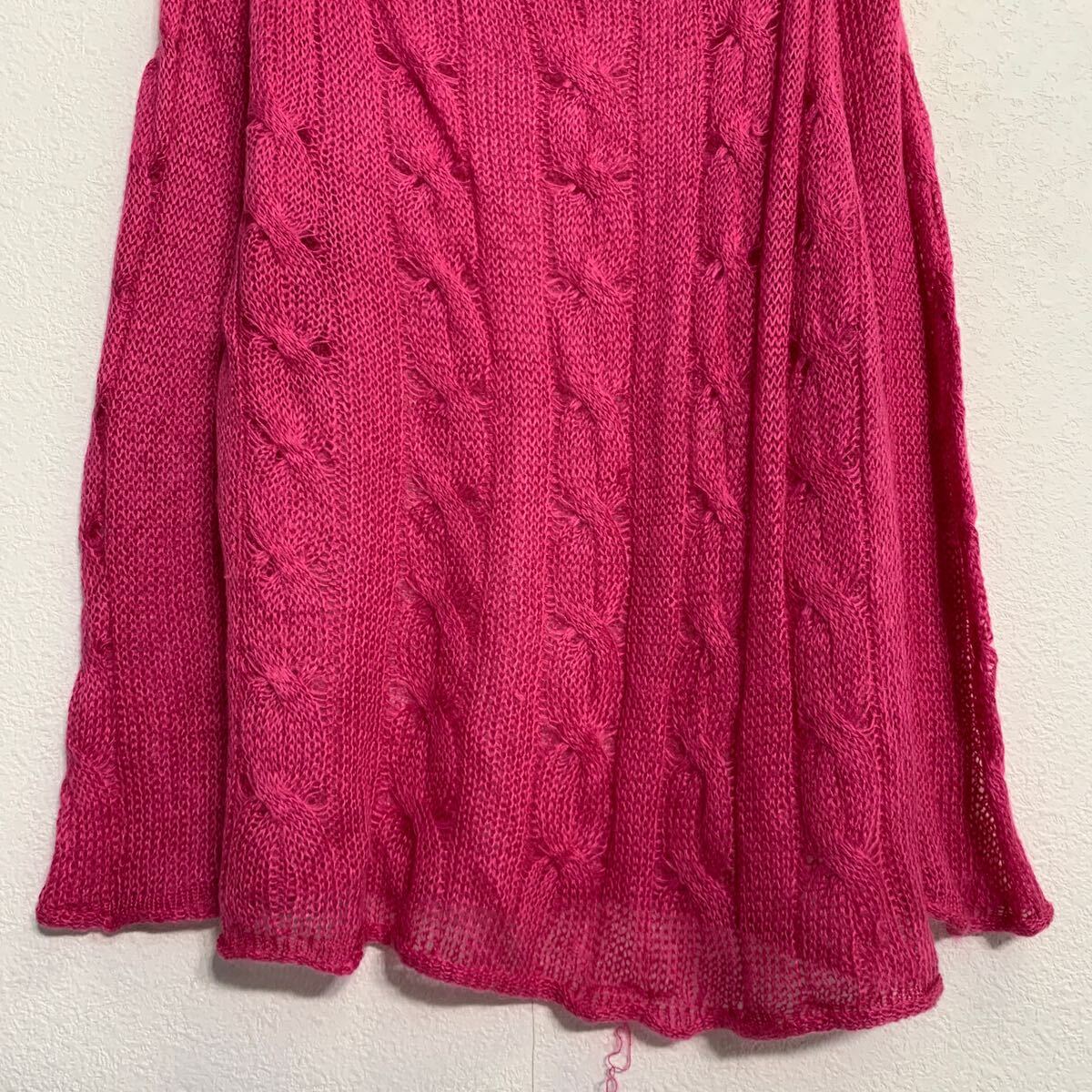 【中古】【古着】 ニット セーター レディース 3XL ピンク アクリル混 プルオーバー ビッグサイズ ケーブルニット 薄手 古着卸 アメリカ仕入 a701-6602