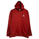 【中古】【古着】 adidas ロゴスウェット パーカー L キッズ 150〜 レッド ブラック アディダス プルオーバー スポーティー 古着卸 アメリカ仕入 ...