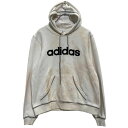 【中古】【古着】 adidas ロゴスウェット パーカー レディース M ホワイト アディダス スポーツ プルオーバー 裏起毛 古着卸 アメリカ仕入 a701-6650