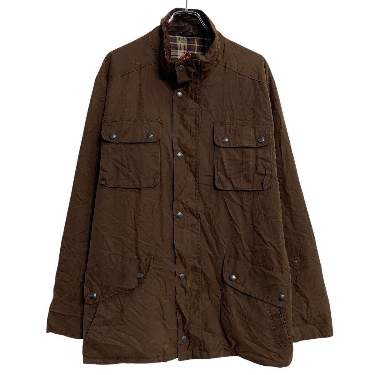 【中古】【古着】 ROYAL SPENCER オイルドジャケット XL ブラウン ロイヤルスペンサー ジップアップ イングランド製 アウター 古着卸 ..
