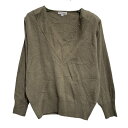 【中古】【古着】 アクリルニット セーター レディース M ベージュ系 プルオーバー Vネック 肩パッド シンプル 秋冬 古着卸 アメリカ仕入 a701-6753