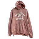 【中古】【古着】 UMBRO プリントスウェット パーカー レディース S ピンク アンブロ スポーツ ロゴ プルオーバー 裏起毛 古着卸 アメリカ仕入 a701-6911