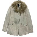 【中古】【古着】 FOREVER 21 フェイクファー付き ツイードジャケット レディース S アイボリー フォエバー21 古着卸 アメリカ仕入 a701-7010