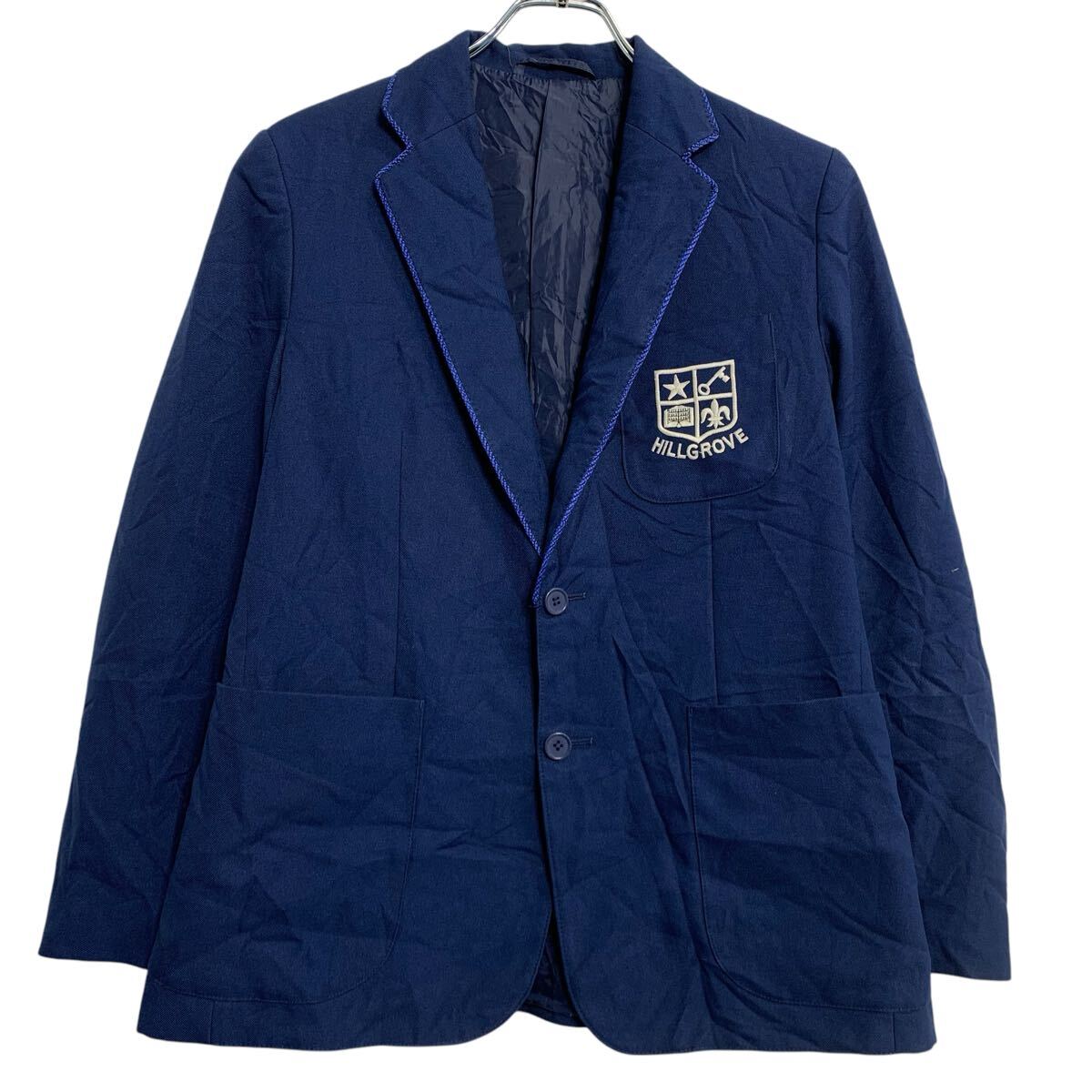 Tailored Jacket - 【中古】【古着】 ZIGGYS テーラードジャケット M 程 ブルー ボタン ブレザー 胸ポケット ワンポイント 刺繍 秋冬 アウター 古着卸 アメリカ仕入 a701-7018
