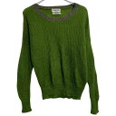 【中古】【古着】 ESSENTIEL ニット セーター モヘア混 レディース M グリーン プルオーバー Vネック ケーブルニット 古着卸 アメリカ仕入 a701-7056