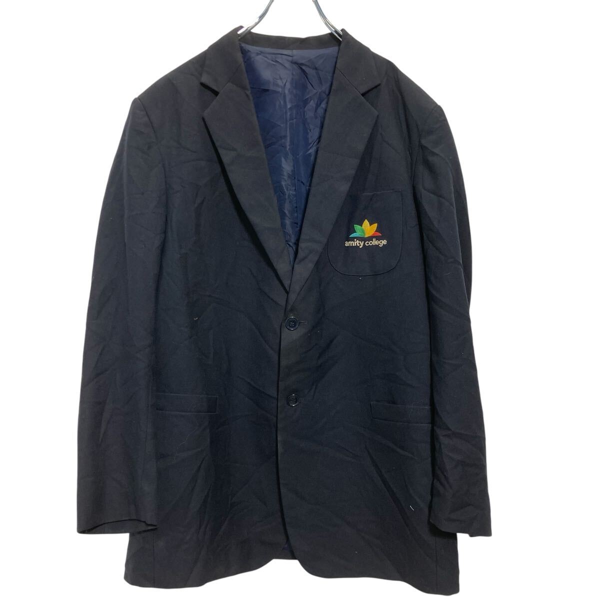 Other - 【中古】【古着】 Faz Trend ウール混紡 テーラードジャケット 3XL〜 ネイビー ブレザー ビッグサイズ 刺繍ロゴ 古着卸 アメリカ仕入 a701-7121