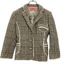 【中古】【古着】 JUICY COUTURE ウールジャケット レディース XS ブラウン 千鳥格子 古着卸 アメリカ仕入 a701-7129