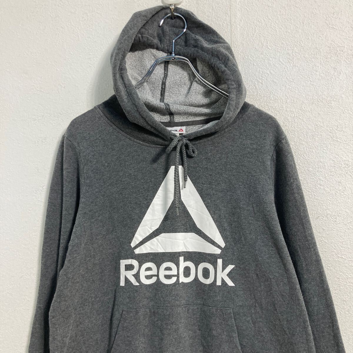 【中古】【古着】 Reebok プリントスウェット パーカー キッズ L 160〜 ダークグレ...