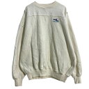【中古】【古着】 CRABLESPORTSWEAR ロゴスウェット トレーナー XL クリーム 刺繍 裏起毛 厚手 ビッグサイズ 古着卸 アメリカ仕入 a701-7172