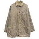 【中古】【古着】 CLAIRE 中綿ジャケット レディース L ベージュ系 ジップアップ スナップボタン キルティング 胸ポケット 古着卸 アメリカ仕入 a701-7215