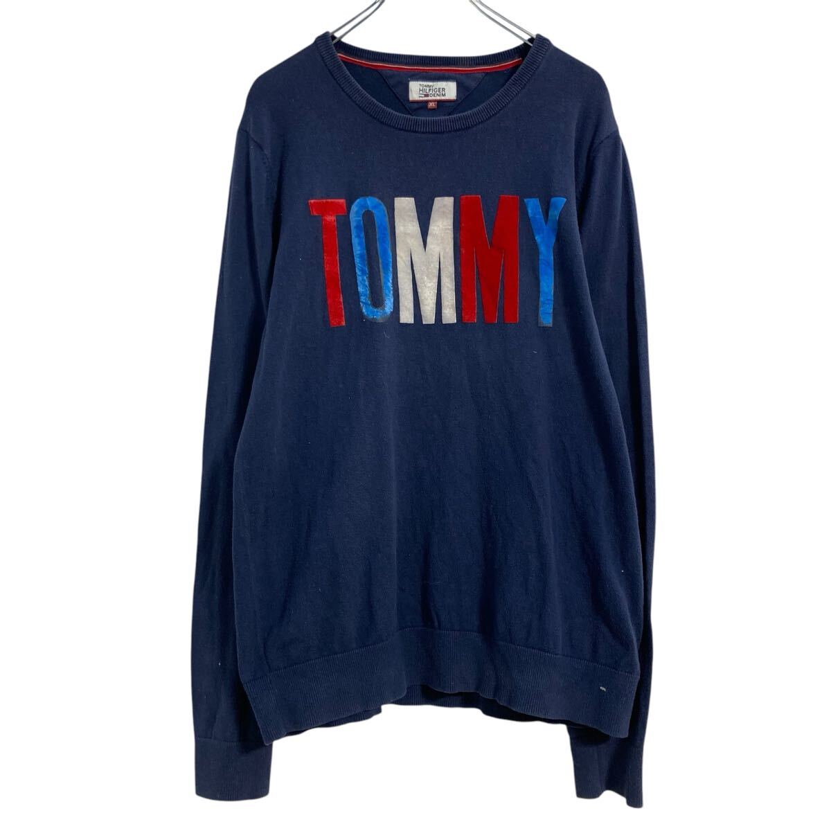 Rakuten - 【中古】【古着】 TOMMY HILFIGER ロゴスウェット トレーナー XL ネイビー トミーヒルフィガー ビッグサイズ 古着卸 アメリカ仕入 a701-7244