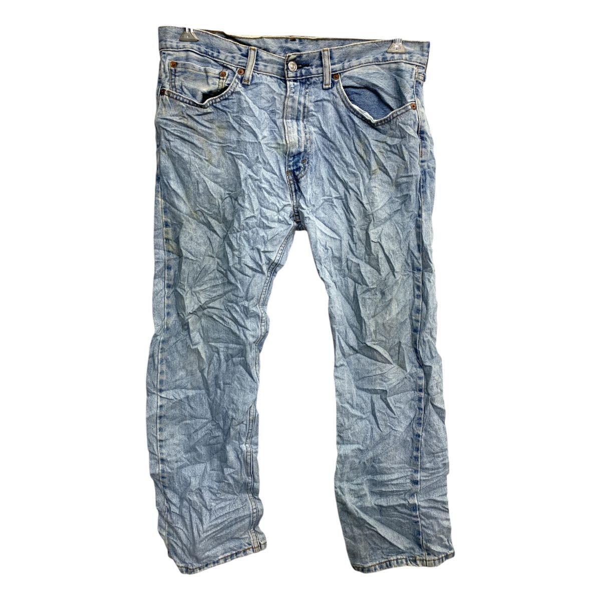 【中古】【古着】 Levi's 505 デニムパンツ W34 リーバイス レギュラーフィット ライトブルー コットン 古着卸 アメリカ仕入 2502-60
