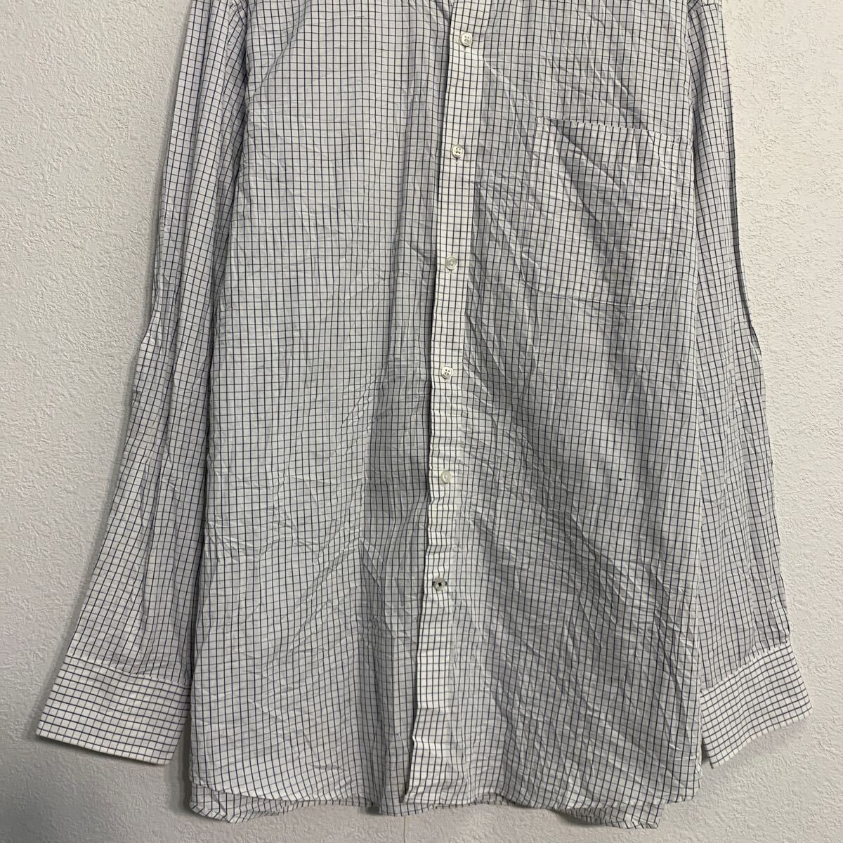 【中古】【古着】 TOMMY HILFIGER 長袖 チェックシャツ L ホワイト ブルー トミーヒルフィガー ボタンダウン 胸ポケット 古着卸 アメリカ仕入 a701-7351
