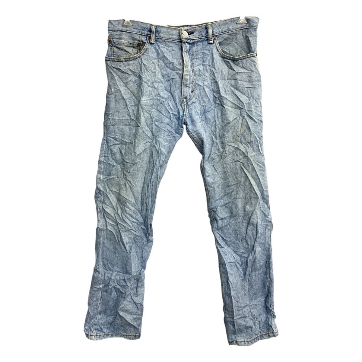 【中古】【古着】 Levi's 505 デニムパンツ W36 リーバイス レギュラーフィット ビッグサイズ ライトブルー コットン 古着卸 アメリカ仕入 2502-110