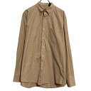 【中古】【古着】 IZOD 長袖 チェックシャツ L オレンジ ホワイト アイゾッド ボタンダウン 胸ポケット ワンポイント ロゴ 古着卸 アメリカ仕入 a70...