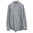 【中古】【古着】 CHAPS チェックシャツ M ホワイト ブルー チャップス ボタンダウン 古着卸 アメリカ仕入 a701-7482