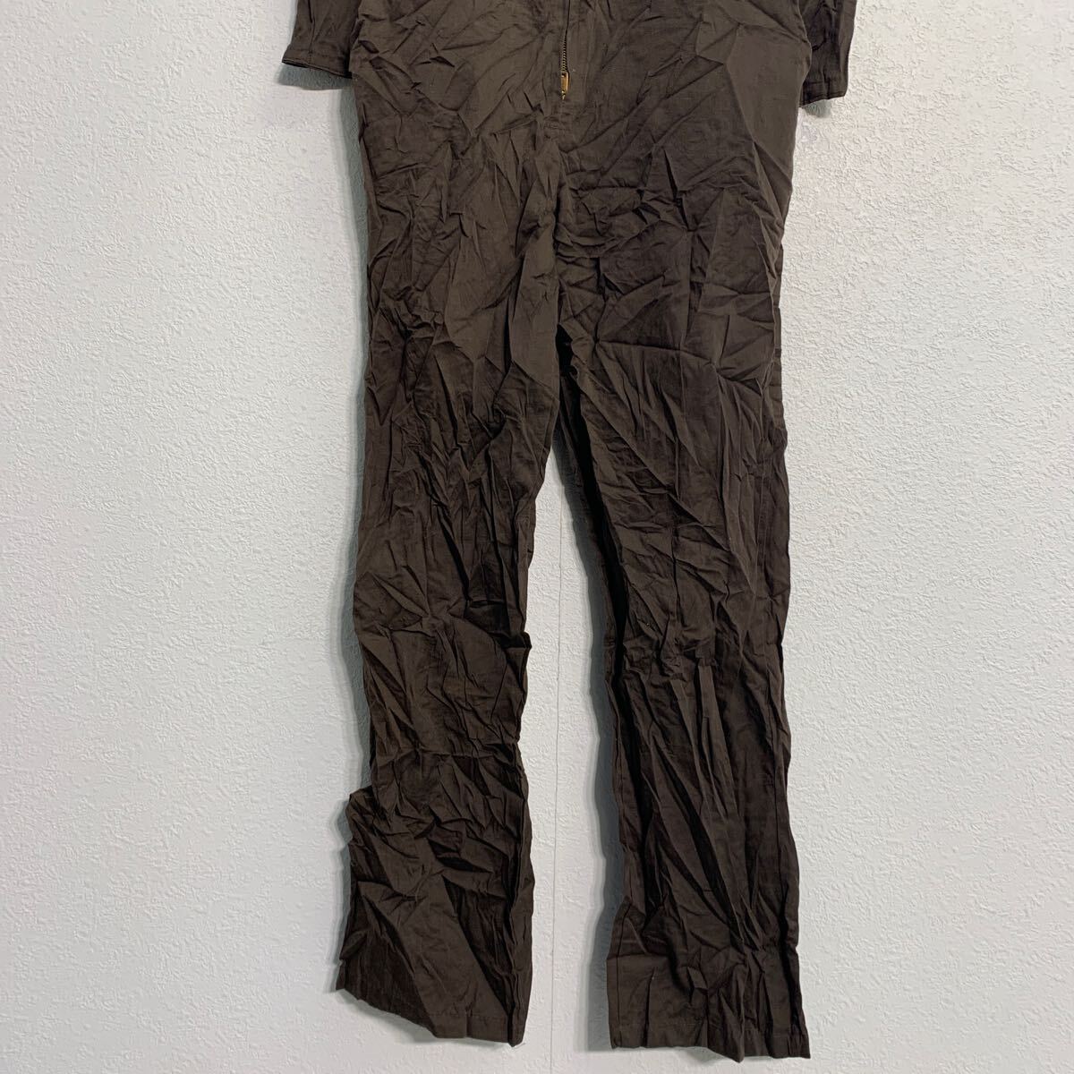 【中古】【古着】 長袖 つなぎ S ブラウン ジップアップ オールインワン ワークウェア 作業着 アメリカ製 シンプル 古着卸 アメリカ仕入 a702-5152