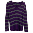 【中古】【古着】 TOMMY HILFIGER コットンニット セーター レディース L パープル グレー トミーヒルフィガー プルオーバー 古着卸 アメリカ仕入 a702-5182