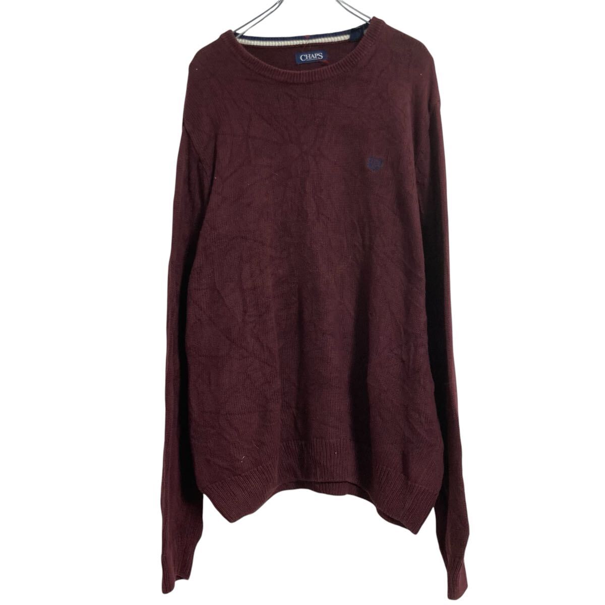 【中古】【古着】 CHAPS コットン ニット セーター XL パープル チャップス ビッグサイズ 古着卸 アメリカ仕入 a702-5194