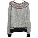 【中古】【古着】 TALBOTS ニット セーター レディース L ホワイト マルチカラー プルオーバー フェアアイル 柄 秋冬 古着卸 アメリカ仕入 a702-5204