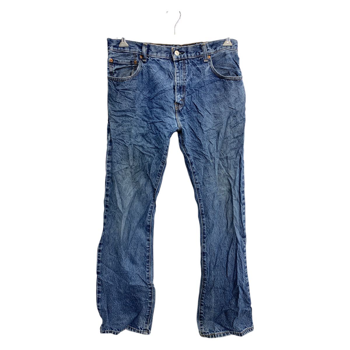 【中古】【古着】 Levi's 517 デニムパンツ W34 リーバイス ブーツカット ブルー コットン メキシコ製 古着卸 アメリカ仕入 2502-252
