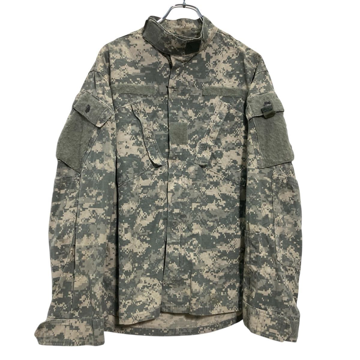 【中古】【古着】 U.S.ARMY コンバットジャケット M グレー デジタルカモ 迷彩 米軍 ミリタリージャケット 古着卸 アメリカ仕入 a702-5234