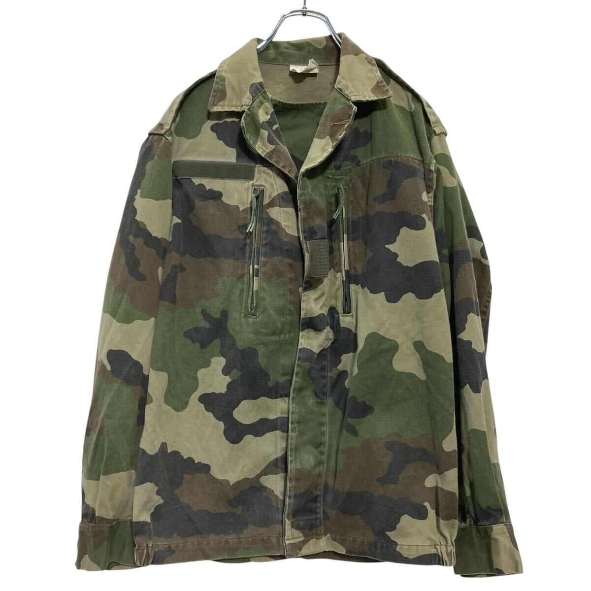 【中古】【古着】 フランス軍 F2ジャケット M〜 オリーブ CCEカモ 迷彩 カモフラ FRENCH ARMY ミリタリージャケット 古着卸 アメリカ仕入 a702-5254