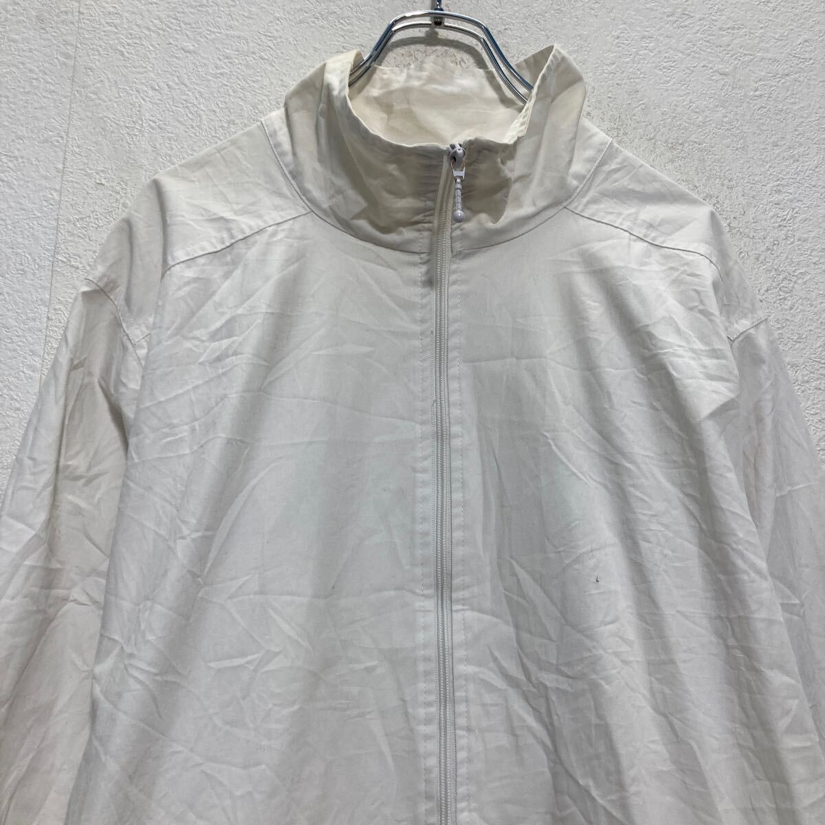 【中古】【古着】 KORET FRANCISCA ジップアップ ジャケット 3XL〜 ホワイト 無地 ビッグサイズ 肩パッド ブルゾン 古着卸 アメリカ仕入 a702-5336