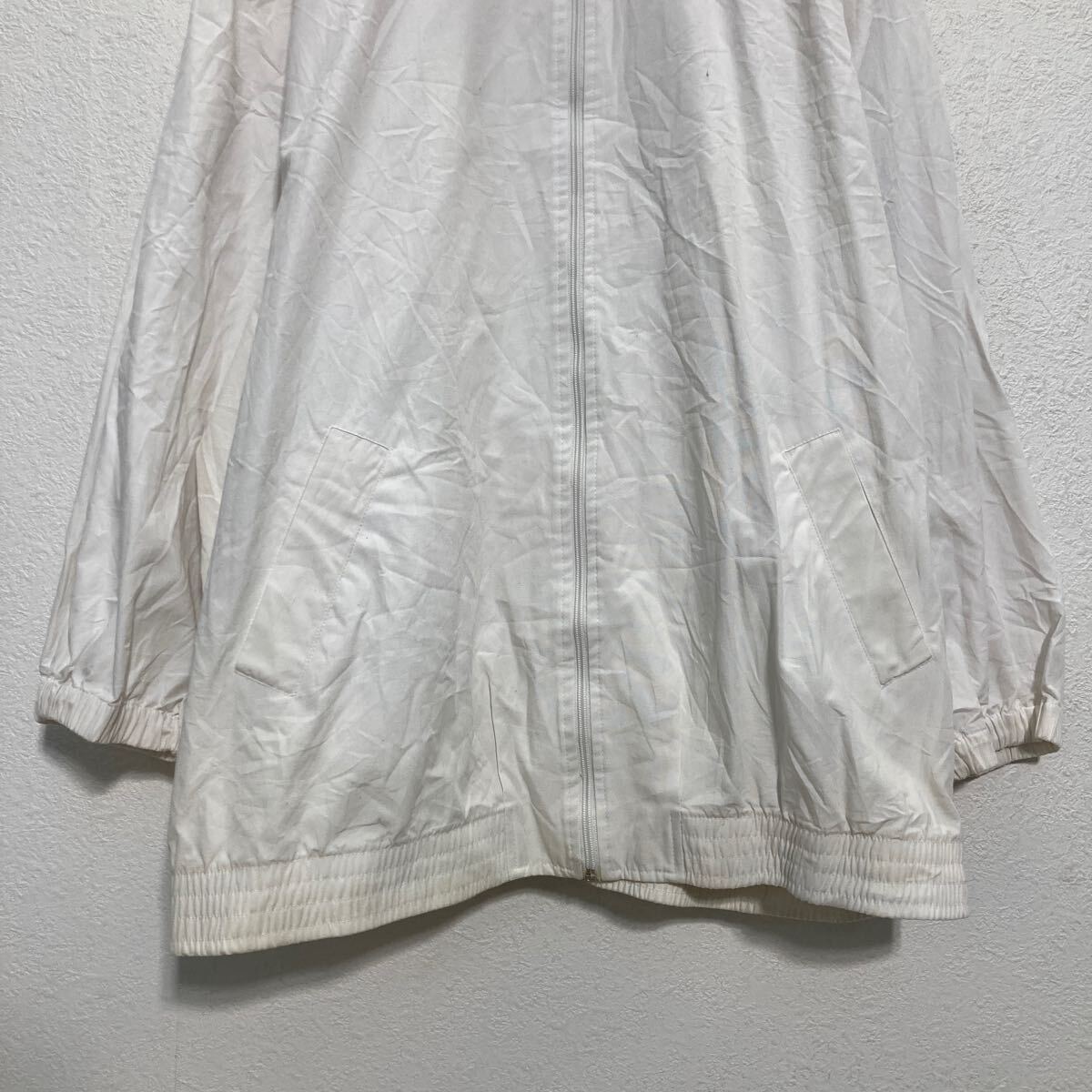 【中古】【古着】 KORET FRANCISCA ジップアップ ジャケット 3XL〜 ホワイト 無地 ビッグサイズ 肩パッド ブルゾン 古着卸 アメリカ仕入 a702-5336