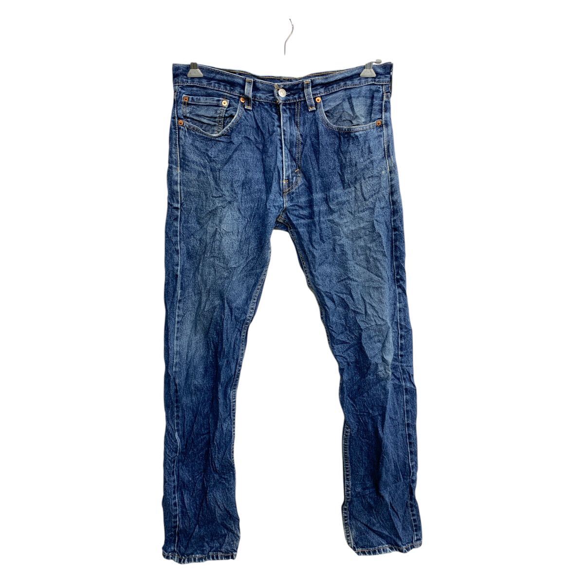 【中古】【古着】 Levi's 505 デニムパンツ W33 リーバイス レギュラーフィット インディゴ コットン 古着卸 アメリカ仕入 2502-293