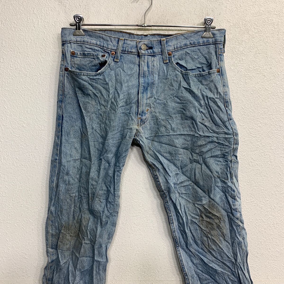 【中古】【古着】 Levi's 505 デニムパンツ W34 リーバイス レギュラーフィット ライトブルー メキシコ製 古着卸 アメリカ仕入 2502-362
