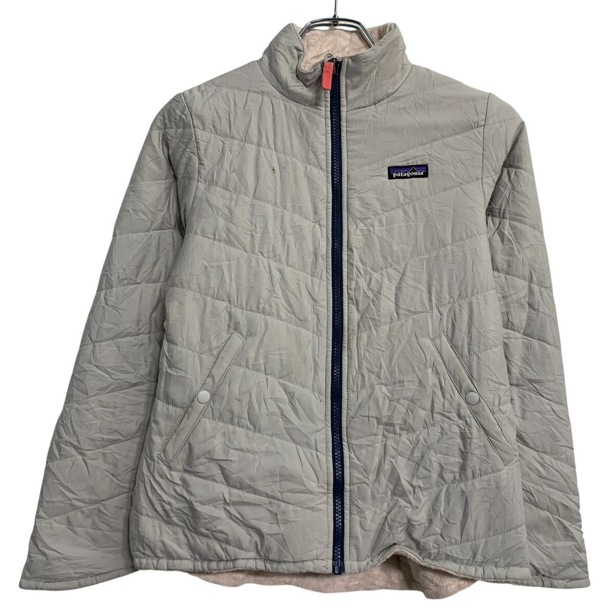 【中古】【古着】 patagonia ダウンジャケット L キッズ 150〜 グレー系 パタゴニア ジップアップ ワン..