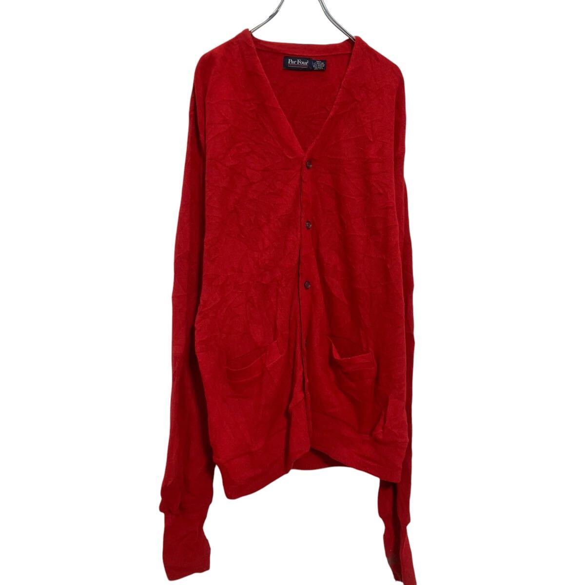 【中古】【古着】 Par Four アクリルニット セーター カーディガン LT レッド ゴルフウェア 古着卸 アメリカ仕入 a702-5427(4)