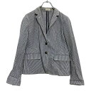 【中古】【古着】 J.CREW コットンジャケット レディース M~ ネイビー ホワイト ストライプ ジェイクルー テーラード 古着卸 アメリカ仕入 a702-5438