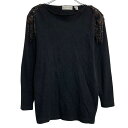 【中古】【古着】 EVANPICONE ニット セーター ウール混 レディース M ブラック プルオーバー ビジュ付き シンプル 古着卸 アメリカ仕入 a702-5441