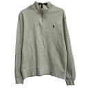 【中古】【古着】 U.S.POLO ASSN. コットンニット セーター S ホワイト ユーエスポロアッスン ハーフジップ ワンポイント 古着卸 アメリカ仕入 a702-5446(4)