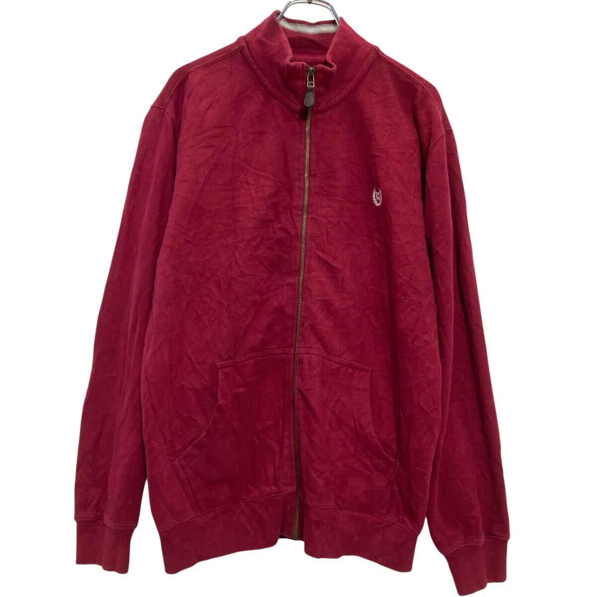  CHAPS ジップアップ ロゴスウェット トレーナー M レッド チャップス 古着卸 アメリカ仕入 a702-5478