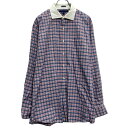 【中古】【古着】 TOMMY HILFIGER 長袖 チェックシャツ トミーフィルフィガー XL~ レッド ブルー ビッグサイズ ポケット 古着卸 アメリカ仕入 a702-5608(4)