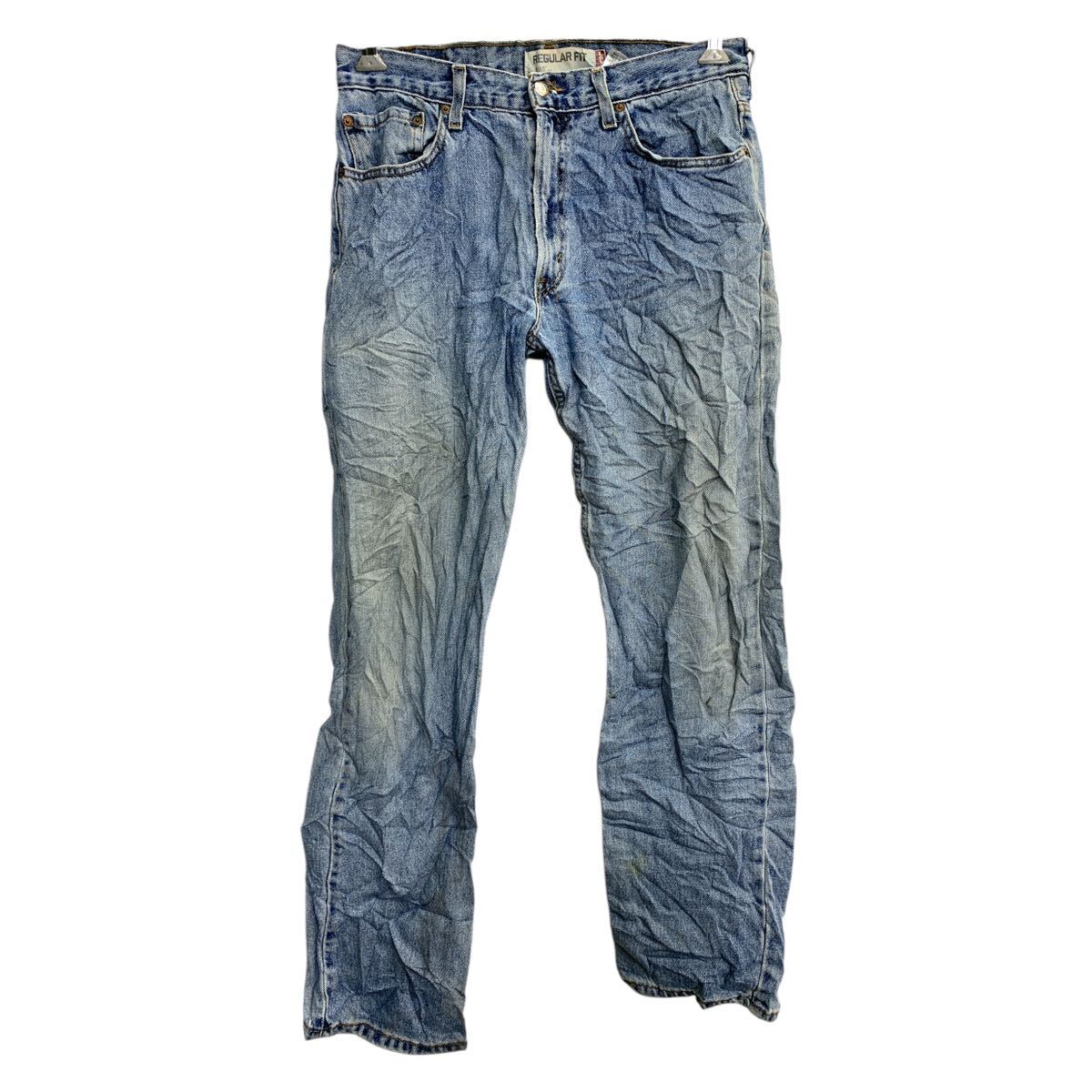 【中古】【古着】 Levi's デニムパンツ W33 リーバイス レギュラーフィット ブルー コットン 古着卸 アメリカ仕入 2502-487