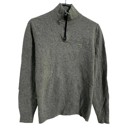 【中古】【古着】 LACOSTE ウールニット セーター 5 L〜 グレー ラコステ ハーフジップ ワンポイント ロゴ シンプル 秋冬 古着卸 アメリカ仕入 a702-5969 【中古】【古着】 LACOSTE ウールニット セーター 5 L〜 グレー ラコステ ハーフジップ ワンポイント ロゴ シンプル 秋冬 古着卸 アメリカ仕入 a702-5969